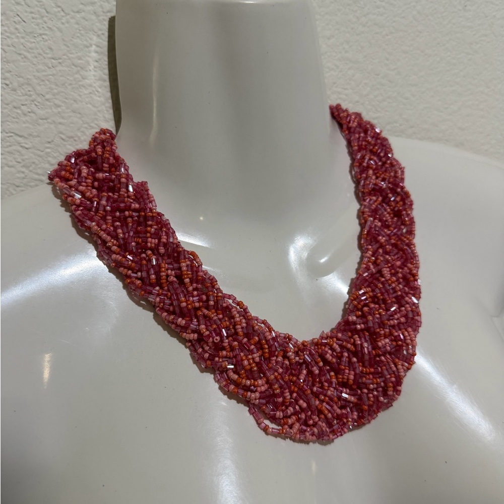 Elegant Pink Beaded Necklace